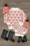Mom & Me - Pearl Heart Sweater - Sparkle in Pink