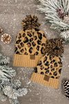 Mom & Me - SIP Animal Print Beanies - Sparkle in Pink