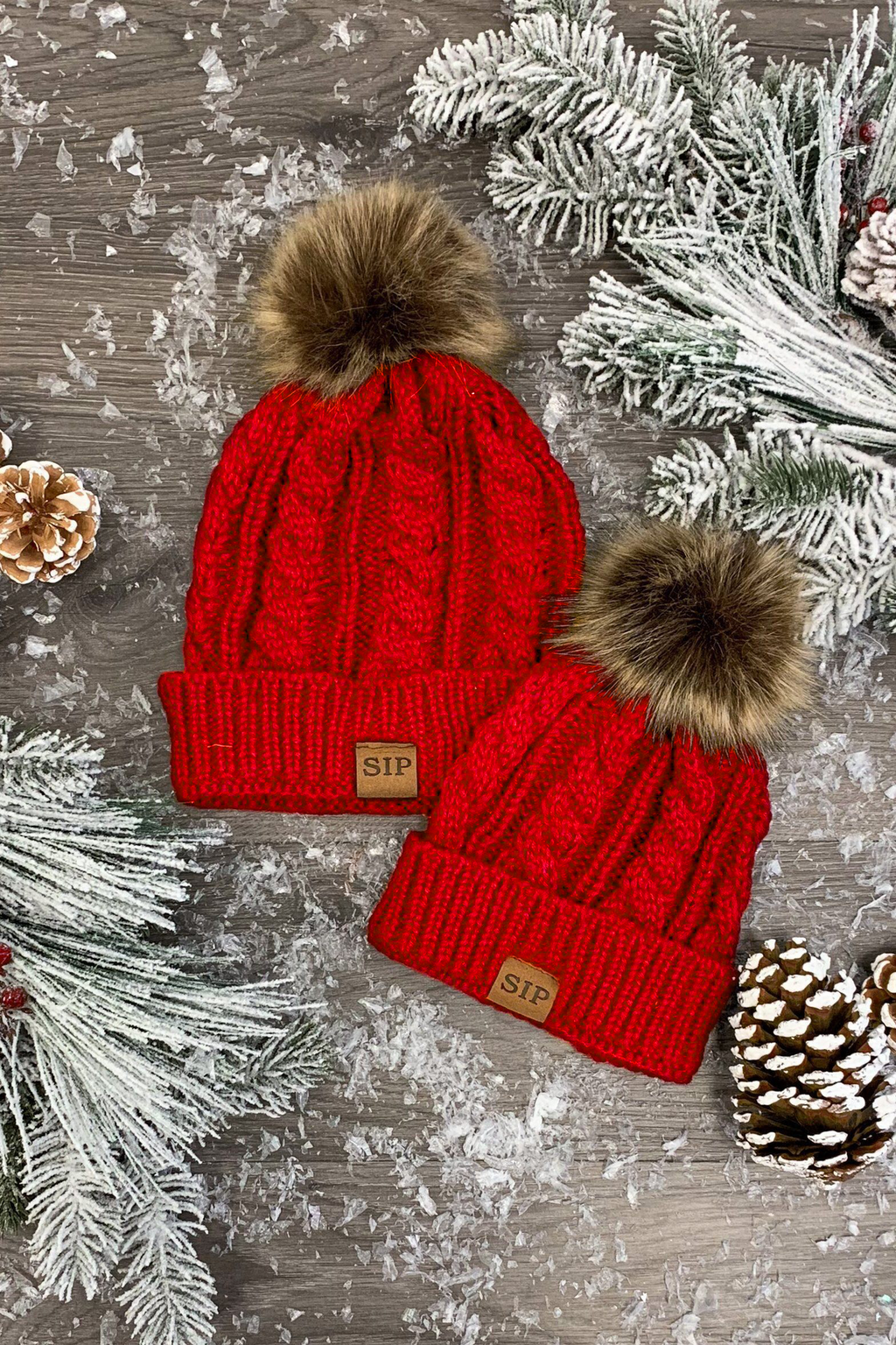 Mom & Me - SIP Colored Beanies - Sparkle in Pink