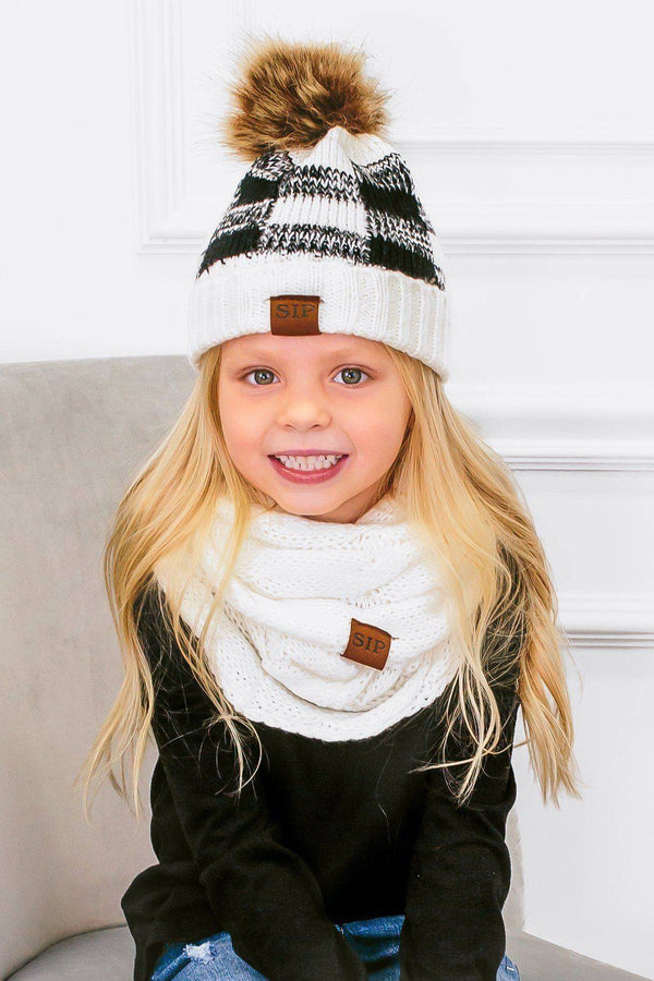 Mom & Me - SIP Plaid Beanies - Sparkle in Pink