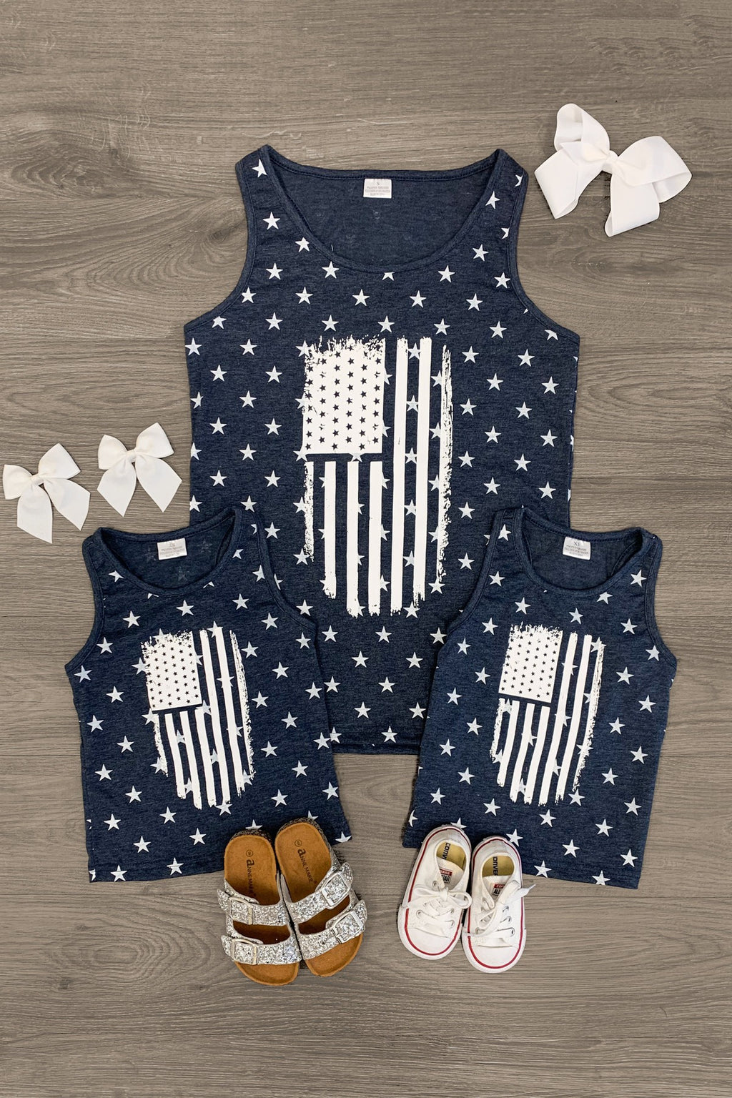 Mom & Me - Stars & Stripes Tank Top - Sparkle in Pink