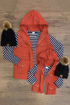 Mom & Me - Stripe Vest Set - Rust - Sparkle in Pink
