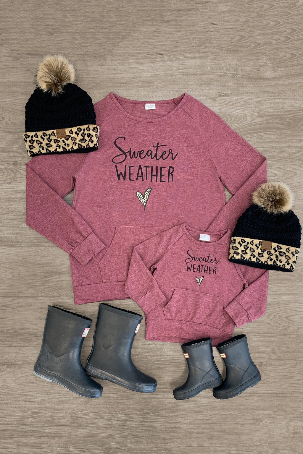 Mom & Me - "Sweater Weather" Pullover - Sparkle in Pink