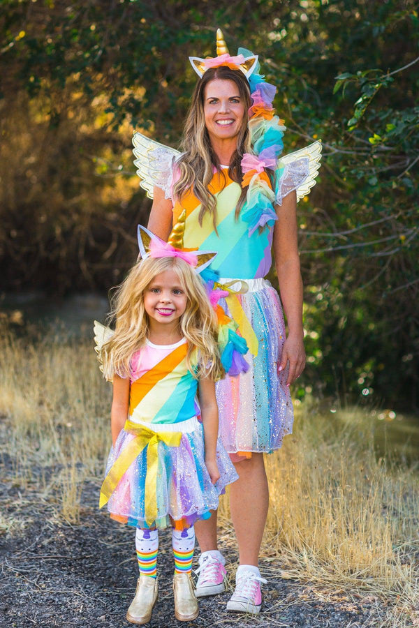 Mom & Me Unicorn Costume- INCLUDES COMPLETE 4 PC SET! - Sparkle in Pink