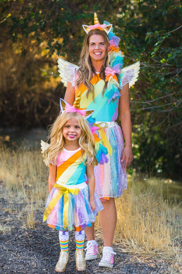 Mom & Me Unicorn Costume- INCLUDES COMPLETE 4 PC SET! - Sparkle in Pink