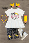 "Ms. Always Write" Legging Capri Set - Sparkle in Pink