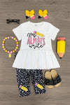 "Ms. Always Write" Legging Capri Set - Sparkle in Pink