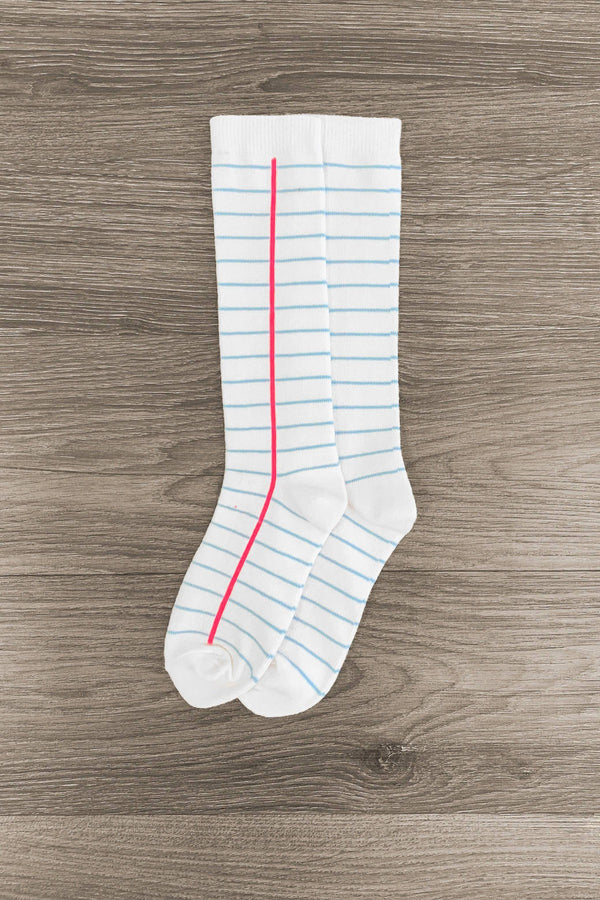 Notebook Knee High Socks - Sparkle in Pink