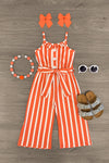 Striped Tie Waist Jumpsuit - Many Colors! - Sparkle in Pink