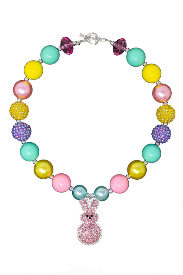 Pastel Bunny Bubblegum Necklace - Sparkle in Pink