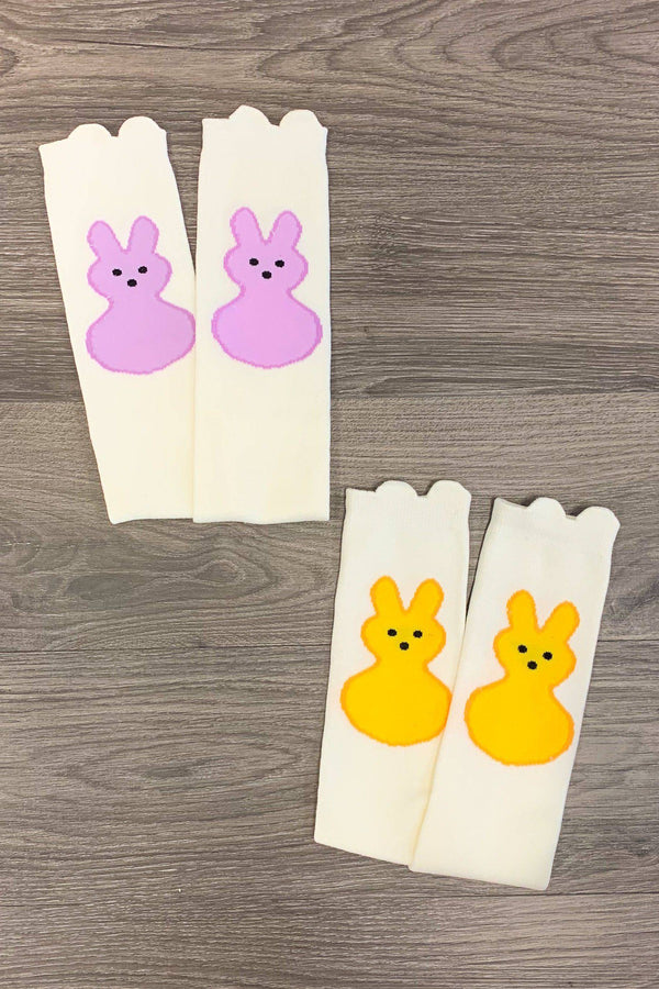 Peep Bunny Socks - Many Colors! - Sparkle in Pink