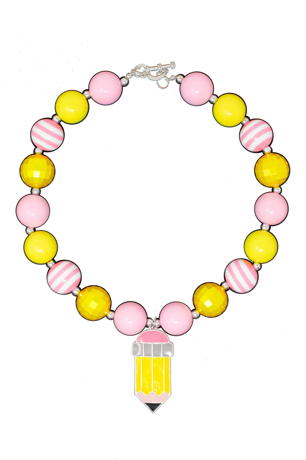 Pencil Bubblegum Necklace - Sparkle in Pink