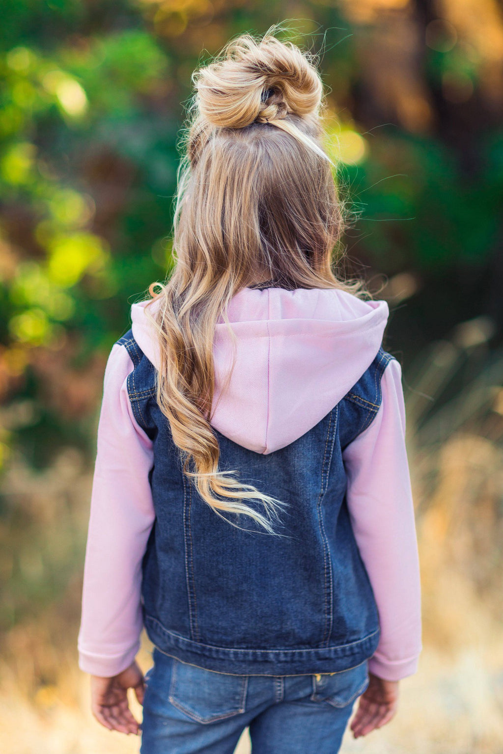 Pink Denim Hoodie Jacket - Sparkle in Pink