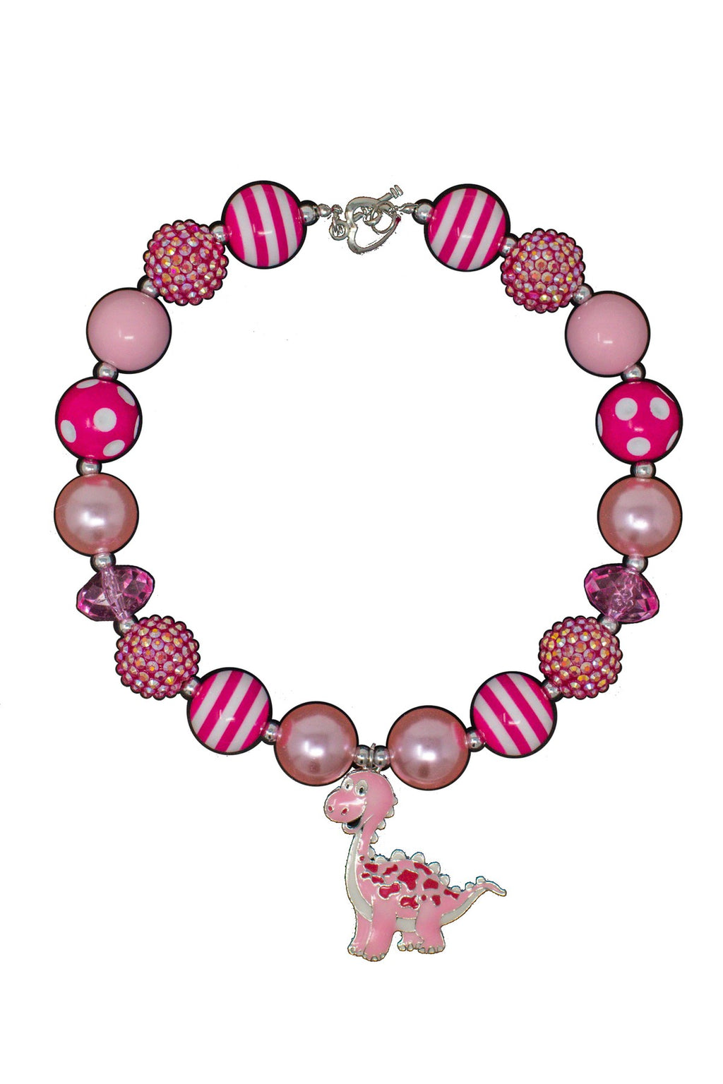 Pink Dinosaur Bubblegum Necklace - Sparkle in Pink