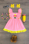 Pink Pencil Ruffle Dress - Sparkle in Pink