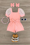 Polka Dot Tulle Puff Sleeve Romper - MANY COLORS! - Sparkle in Pink