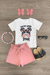 "Pre-K - 5th Grade Diva" Blush Short Set - Sparkle in Pink