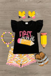 "Preschool, Kindergarten & 1st Grade" Pencil Short Set - Sparkle in Pink