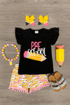 "Preschool, Kindergarten & 1st Grade" Pencil Short Set - Sparkle in Pink