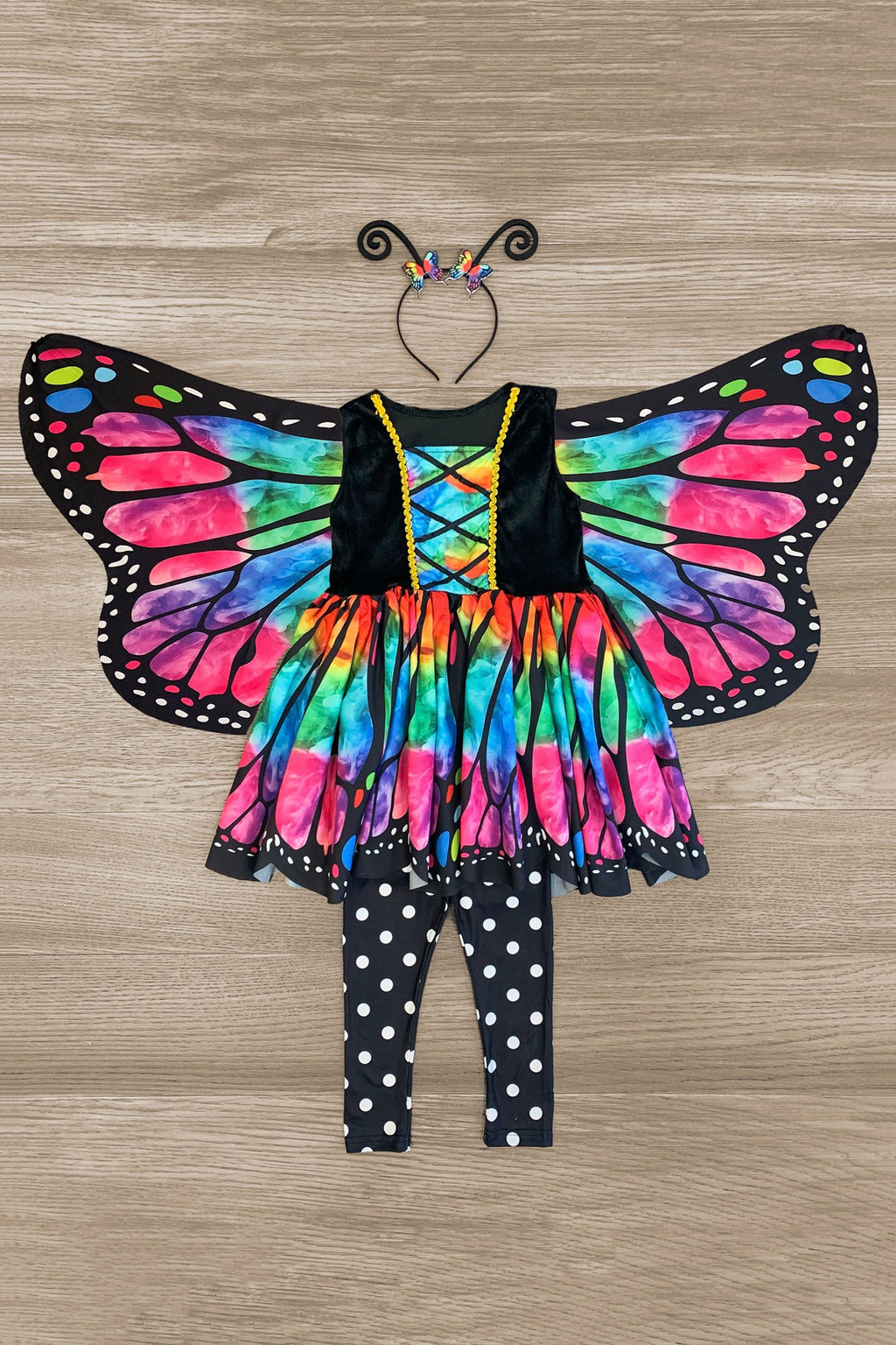 Rainbow Butterfly Costume - 3 Piece Set - Sparkle in Pink