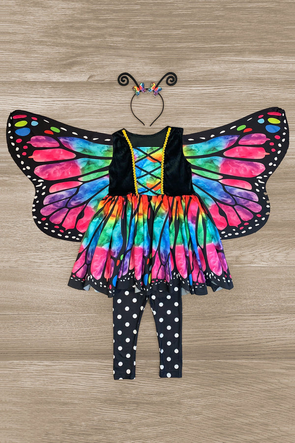 Rainbow Butterfly Costume - 3 Piece Set - Sparkle in Pink