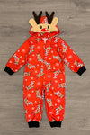 Red Reindeer Family Onesie Pajamas- & PET BANDANA! - Sparkle in Pink