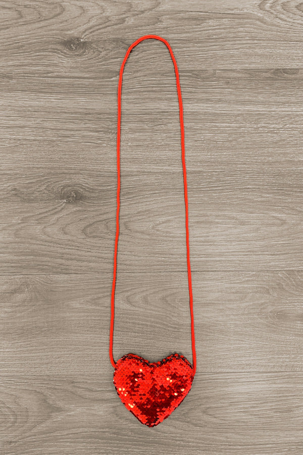Red & Silver Flip Sequin Heart Purse - Sparkle in Pink