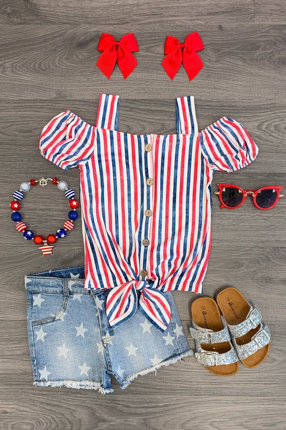 Red White & Blue Sunkissed Short Set - Sparkle in Pink