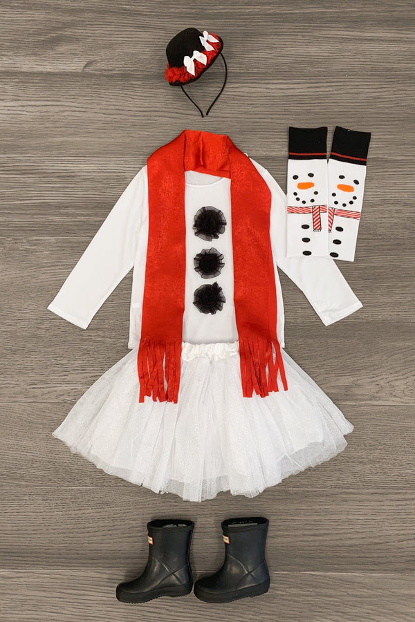 Snowman Costume - 4 Piece Set - Sparkle in Pink