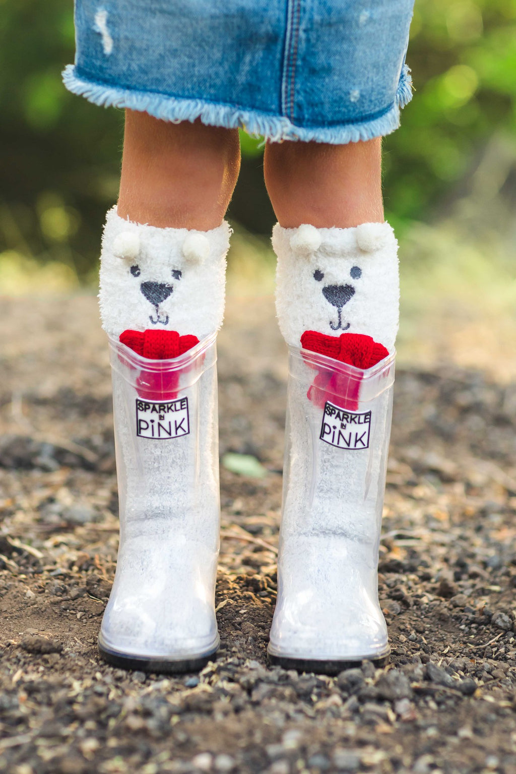 Sparkle In Pink Premium Exclusive Boots- Clear- Black Sole- WEAR WITH ANY SOCKS! - Sparkle in Pink