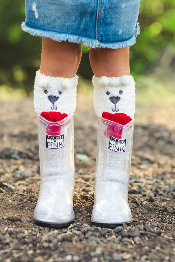 Sparkle In Pink Premium Exclusive Boots- Clear- Black Sole- WEAR WITH ANY SOCKS! - Sparkle in Pink