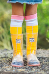 Sparkle In Pink Clear Rubber Boots with Colored Soles - Sparkle in Pink