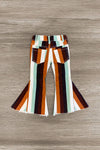 Striped Bell Bottom Jeans - Sparkle in Pink