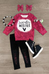 "Sweater Weather" Pink Legging Set - Sparkle in Pink