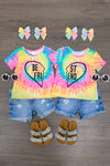 Tie Dye "Best Friends" Top - Sparkle in Pink