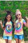 Tie Dye "Best Friends" Top - Sparkle in Pink