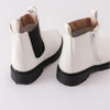 White & Black Color Block Chelsea Boots - Sparkle in Pink
