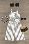 Striped Tie Waist Jumpsuit - Many Colors! - Sparkle in Pink
