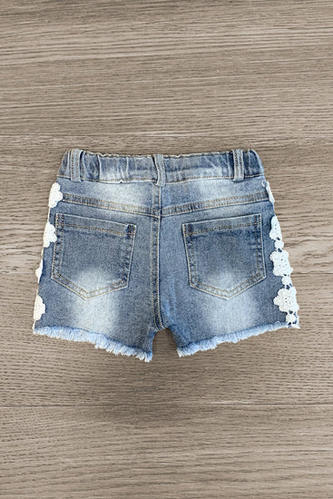 Jean shorts clearance with lace bottom