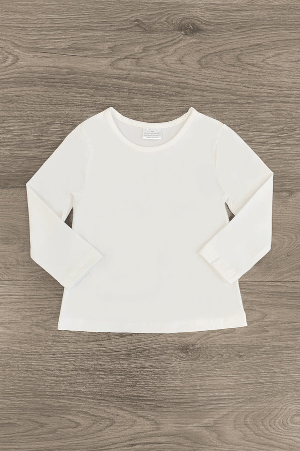 White Long Sleeve Top - Sparkle in Pink