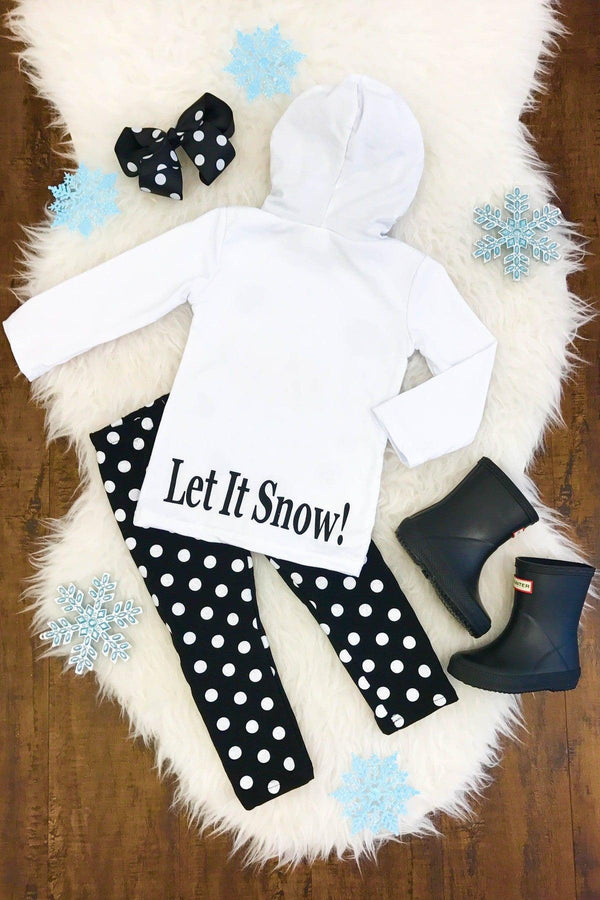 White Snowman Hoodie Pant Set - Sparkle in Pink