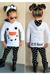 White Snowman Hoodie Pant Set - Sparkle in Pink