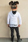 White Snowman Hoodie Pant Set - Sparkle in Pink