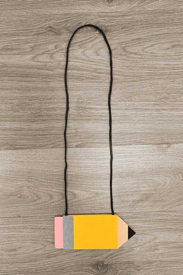 Yellow Pencil Purse - Sparkle in Pink