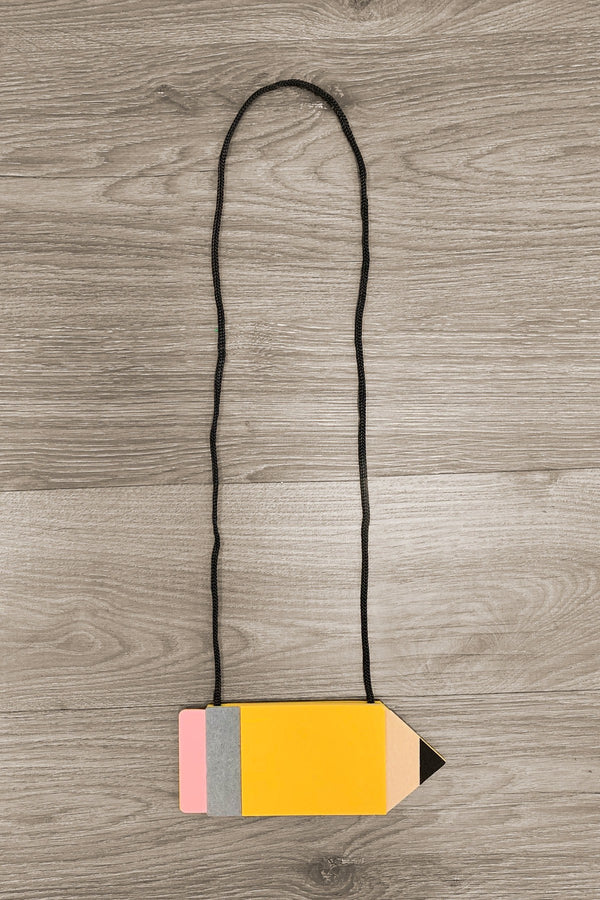 Yellow Pencil Purse - Sparkle in Pink
